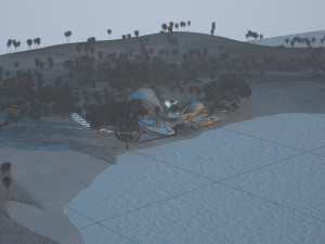 Organic beach villa house and 3d grass 3D Модель