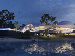 Organic architecture beach villa house Lumion render Bonus Revit Modello 3D