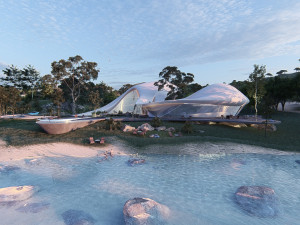 Organic architecture beach villa house Lumion render Bonus Revit Modello 3D