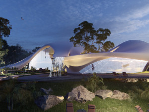 Organic architecture beach villa house Lumion render Bonus Revit Modello 3D