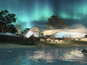 Organic architecture beach villa house Lumion render Bonus Revit Modello 3D