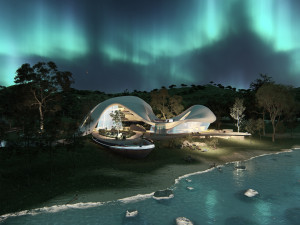 Organic architecture beach villa house Lumion render Bonus Revit Modello 3D