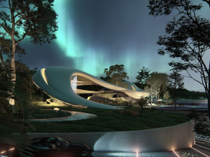 Organic architecture beach villa house Lumion render Bonus Revit Modello 3D