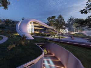 Organic architecture beach villa house Lumion render Bonus Revit Modello 3D