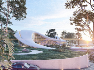 Organic architecture beach villa house Lumion render Bonus Revit Modello 3D