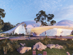 Organic architecture beach villa house Lumion render Bonus Revit Modello 3D