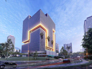 Tower in a city FULL Residential building Revit Lumion 3D Model