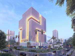 Tower in a city FULL Residential building Revit Lumion Modello 3D