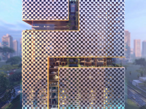 Tower in a city FULL Residential building Revit Lumion Modello 3D