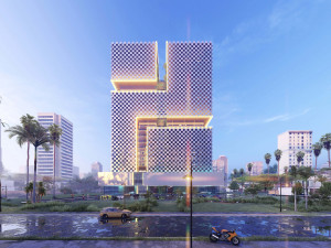 Tower in a city FULL Residential building Revit Lumion Modello 3D