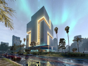 Tower in a city FULL Residential building Revit Lumion Modello 3D