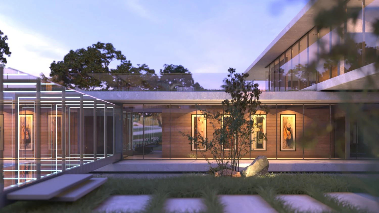 Modern beach house Revit and Vray 3ds max 3D Model .c4d .max .obj .3ds .fbx .stl .blend 