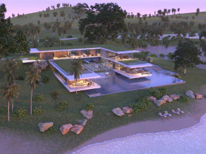 Modern beach house Revit and Vray 3ds max 3D Model