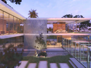 Modern beach house Revit and Vray 3ds max 3D Model