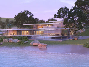 Modern beach house Revit and Vray 3ds max 3D Model