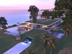Modern beach house Revit and Vray 3ds max 3D Model