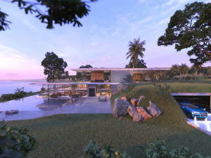 Modern beach house Revit and Vray 3ds max 3D Model