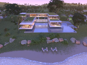 Modern beach house Revit and Vray 3ds max 3D Модель