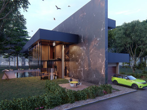 Modern house full project Revit and Lumion with 3d grass 3D Модель