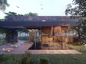 Modern house full project Revit and Lumion with 3d grass 3D Модель