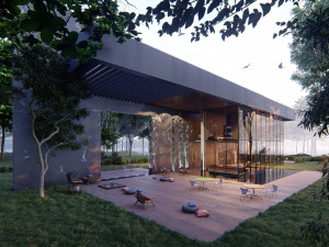 Modern house full project Revit and Lumion with 3d grass 3D Модель