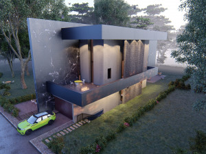 Modern house full project Revit and Lumion with 3d grass 3D Модель