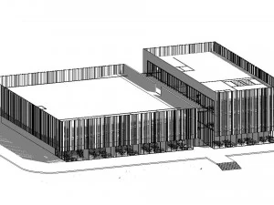 Commercial building Revit Lumion with 3d grass 3D Model