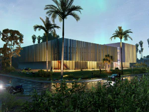 Commercial building Revit Lumion with 3d grass 3D Model