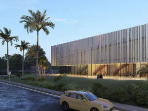 Commercial building Revit Lumion with 3d grass 3D Model