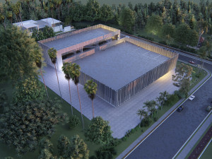 Commercial building Revit Lumion with 3d grass 3D-Modell