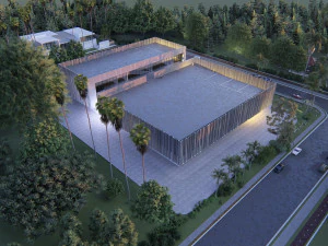 Commercial building Revit Lumion with 3d grass 3D Model
