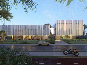 Commercial building Revit Lumion with 3d grass 3D Model
