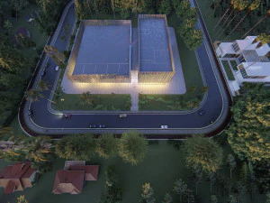 Commercial building Revit Lumion with 3d grass 3D Model