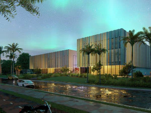 Commercial building Revit Lumion with 3d grass 3D Model