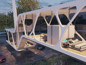Beach Mountain cliff house Modern Organic architecture 3ds max corona 3D Model