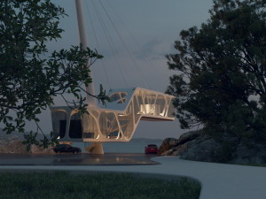 Beach Mountain cliff house Modern Organic architecture 3ds max corona 3D Model