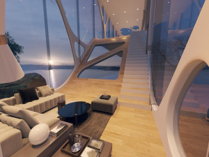 Beach Mountain cliff house Modern Organic architecture 3ds max corona 3D Model