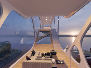 Beach Mountain cliff house Modern Organic architecture 3ds max corona 3D Model