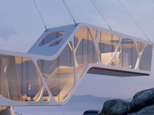 Beach Mountain cliff house Modern Organic architecture 3ds max corona 3D Model