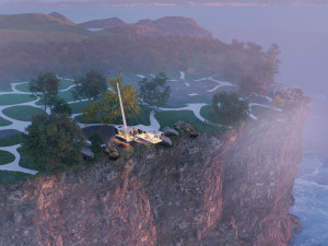 Beach Mountain cliff house Modern Organic architecture 3ds max corona 3D Model
