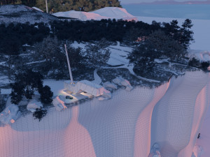 Beach Mountain cliff house Modern Organic architecture 3ds max corona 3D Model