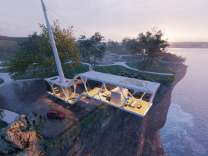 Beach Mountain cliff house Modern Organic architecture 3ds max corona 3D Model