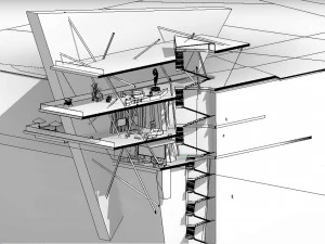 Beach Mountain cliff house Modern architecture Revit and 3ds max corona 3D Model