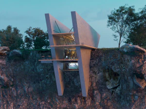 Beach Mountain cliff house Modern architecture Revit and 3ds max corona 3D Model