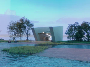 Beach Mountain cliff house Modern architecture Revit and 3ds max corona 3D Model