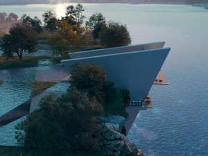 Beach Mountain cliff house Modern architecture Revit and 3ds max corona 3D Model