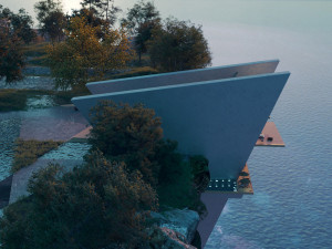 Beach Mountain cliff house Modern architecture Revit and 3ds max corona 3D Model