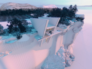 Beach Mountain cliff house Modern architecture Revit and 3ds max corona 3D Model