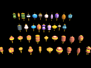 paper lanterns 3D Model
