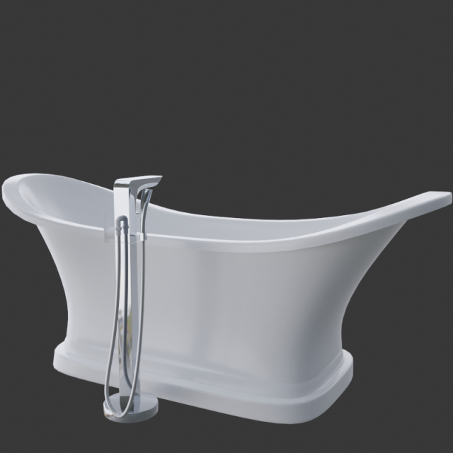 Bath Tub 3D Model .c4d .max .obj .3ds .fbx .stl .blend 